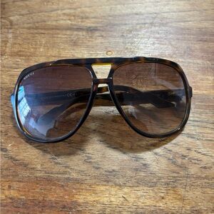 Gucci Tortoiseshell Aviator Sunglasses - Brown Lenses